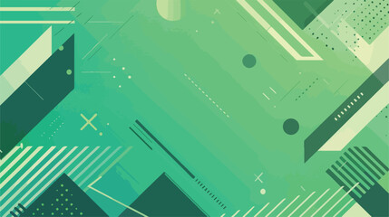 Abstract green background with geometric shapes. For