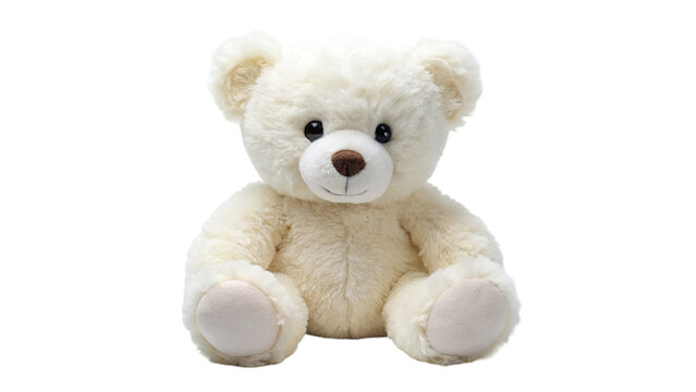 White teddy bear isolated on transparent background