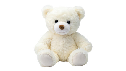 White teddy bear isolated on transparent background