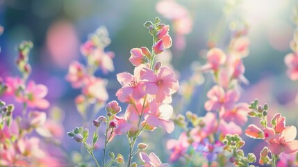 Delicate flowers blooming in a garden  AI generated illustration