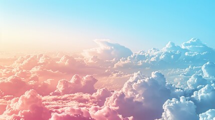 Dreamy clouds in a gradient sky  AI generated illustration