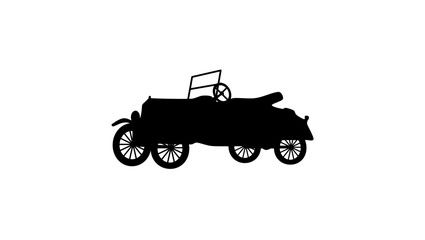 old vehicle, black isolated silhouette