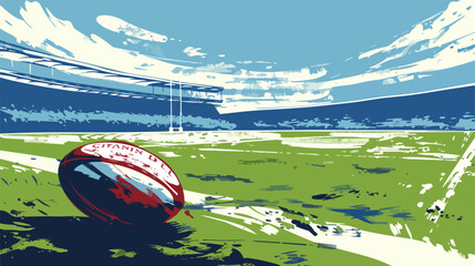 Attractive editable vector rugby background design gr - obrazy, fototapety, plakaty