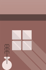 Modern minimalist house window illustration background