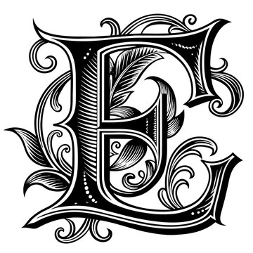 abstract floral ornament, black letter silhouette vector illustration,icon,svg,monogram characters,Holiday t shirt,Hand drawn trendy Vector illustration,a to z  letter  on black background