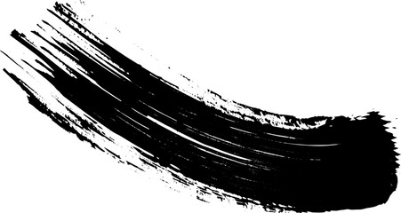 Black vector artistic paint brush stroke isolated on a white background
