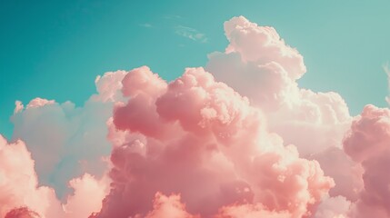 Soft fluffy clouds in a cotton candy sky  AI generated illustration
