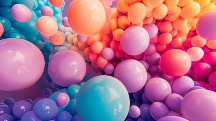 Fototapeta na wymiar Vibrant balloons in a D arrangement AI generated illustration