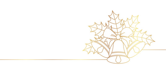 Christmas jingle bell line art style, line art isolated vector illustration