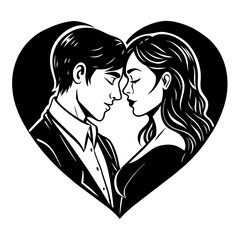 couple kissing, black couple silhouette vector illustration,icon,svg,romantic characters,Holiday t shirt,Hand drawn trendy Vector illustration,wedding  letter  on black background