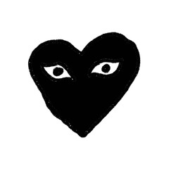 transparent black heart eye sketch png