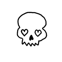 transparent skull line sketch png