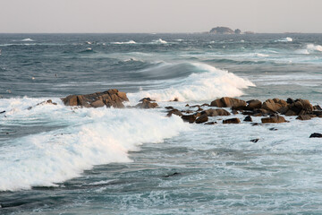 Obraz premium View of the surf at the seaside