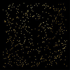 Golden glitter and sparkles. Gold confetti explodes with a splash of golden sand. A glitter and luxury design element. 