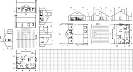 house architectural project sketch 3d illustration	
