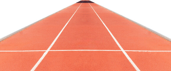 Athletics track in perspective isolated on white background