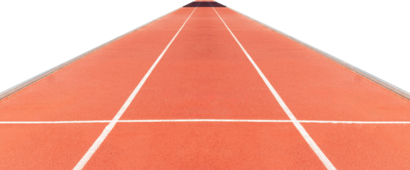 Athletics track in perspective isolated on white background
