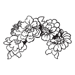 Festive Sakura isolated on white background. Oriental traditional, outline vector illustration. Japanese, Chinese, Korean  trendy design, Celebration Event Greeting card Party Invitation Poster Flyer - 779557905
