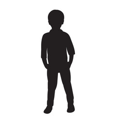 boy silhouette on white background vector - 779557960