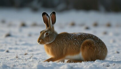 hare in snow