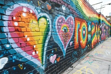 Colorful Urban Canvas: Vibrant and Artistic Graffiti Paints the Cityscape