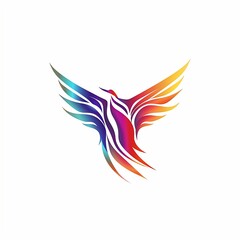 Fototapeta premium AI generated illustration of an intricate colorful logo of a bird