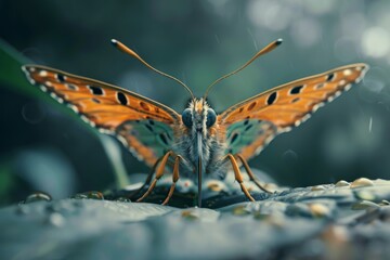 Obraz premium Butterfly close-up shot. Detailed realistic photography