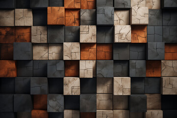 AI generated illustration of Square wooden blocks