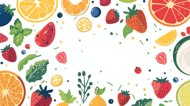 Colourful  healthy food background   vector illustration