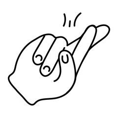Fototapeta premium Trendy doodle icon of good luck gesture 