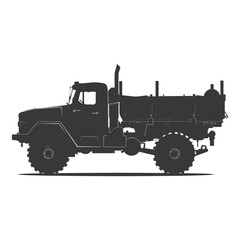 Silhouette military truck black color only