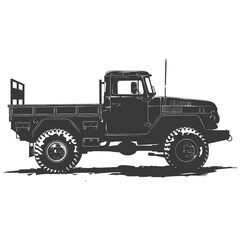 Naklejka premium Silhouette military truck black color only