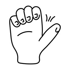 Ready to use doodle icon of clenched fingers gesture 