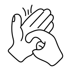 Fototapeta premium Get this doodle icon of letter r gesture 