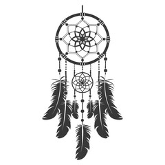 Silhouette Scandinavian Unique Dreamcatcher black color only