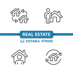 Fototapeta premium Real Estate Icons. House, Building, Home, Realtor Icon