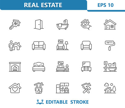 Home Icons. Real Estate, House, Household