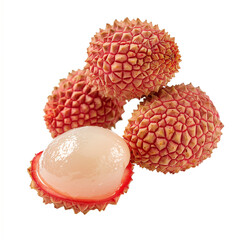 fresh Lychee isolated for a transparent white background