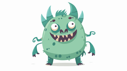 Cute cartoon monstergreen color.Funny character.Vecto