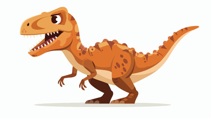Cute cartoon smiling tyranosaurus isolated on white background