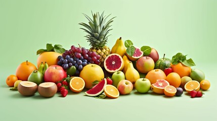 Naklejka na ściany i meble AI generated illustration of a vibrant selection of fresh fruits
