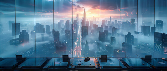 City at the Forefront of Business, Modern Architecture Meeting Urban Dynamics, A Canvas for Innovation and Progress