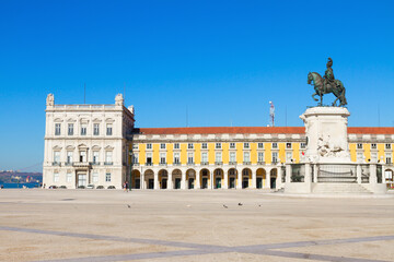 Commerce square - Praca do Comercio - at sunny day, Lisbon, Portugal