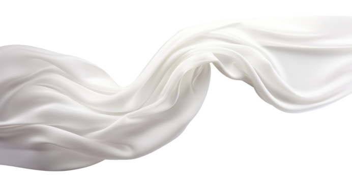 Floating elegant white fabric, cut out