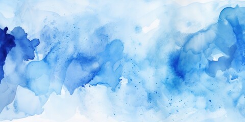 Fototapeta na wymiar Blue watercolor light background natural paper texture abstract watercolur Blue pattern splashes aquarelle painting white copy space for banner design, greeting card