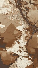 Brown and white pattern with a Brown background map lines sigths and pattern with topography sights in a city backdrop