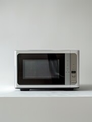 Fototapeta premium Modern Microwave Oven on White Background.