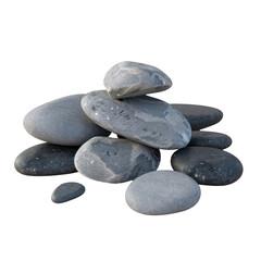 A close up of a pile of rocks on a transparent background