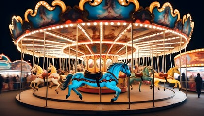 Picture A Carnival Carousel Where Instead Of Hors