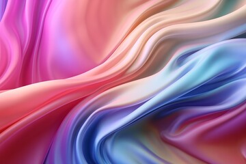 Fototapeta premium AI generated illustration of a holographic iridescent fabric texture